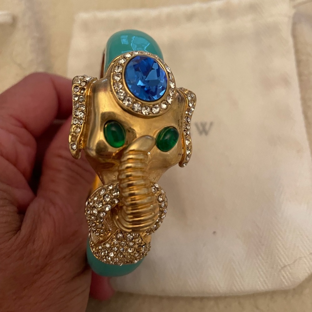 J. Crew enamel elephant bangle bracelet